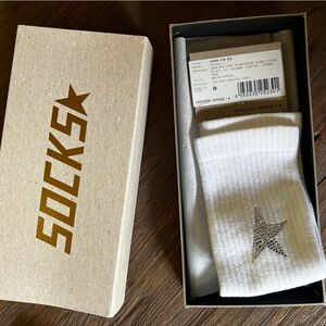 Golden Goose white crystal socks never worn